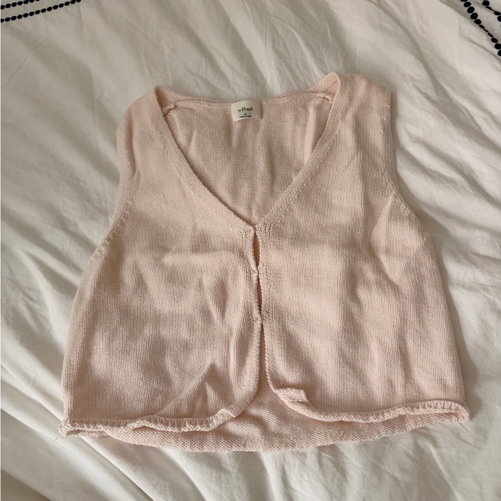 Wilfred light pink basque sweater vest size medium - Picture 2 of 5